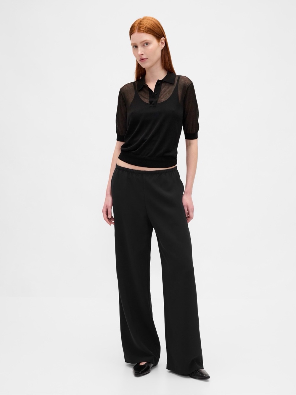 NWOT Gap Black Easy Wide-Leg Pants S